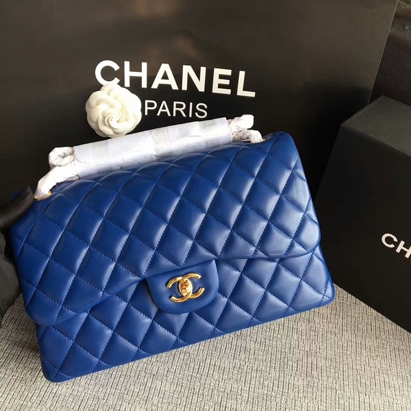 Chanel Flap Shoulder Bags Blue Original Lambskin Leather CF1113 Glod Chanel Flap Shoulder Bags Blue Original Lambskin Leather CF1113 Glod