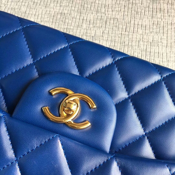 Chanel Flap Shoulder Bags Blue Original Lambskin Leather CF1113 Glod Chanel Flap Shoulder Bags Blue Original Lambskin Leather CF1113 Glod