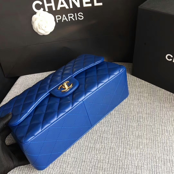 Chanel Flap Shoulder Bags Blue Original Lambskin Leather CF1113 Glod Chanel Flap Shoulder Bags Blue Original Lambskin Leather CF1113 Glod