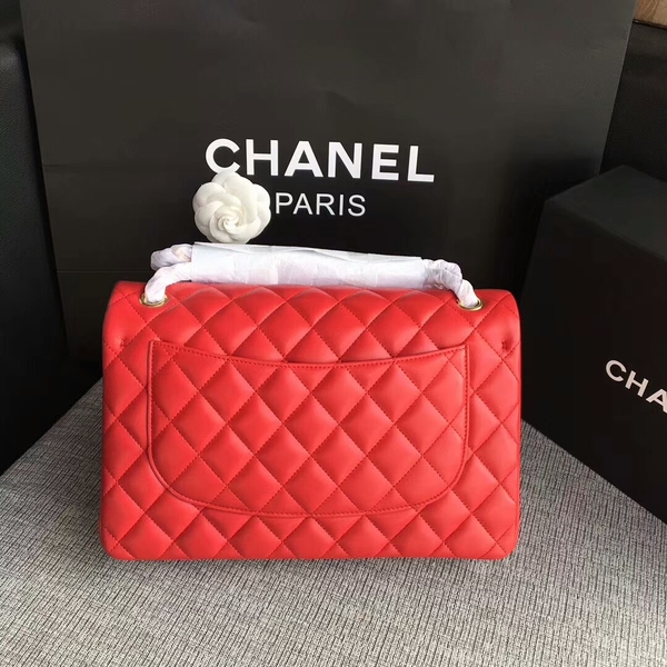 Chanel Flap Shoulder Bags Red Original Lambskin Leather CF1113 Glod Chanel Flap Shoulder Bags Red Original Lambskin Leather CF1113 Glod
