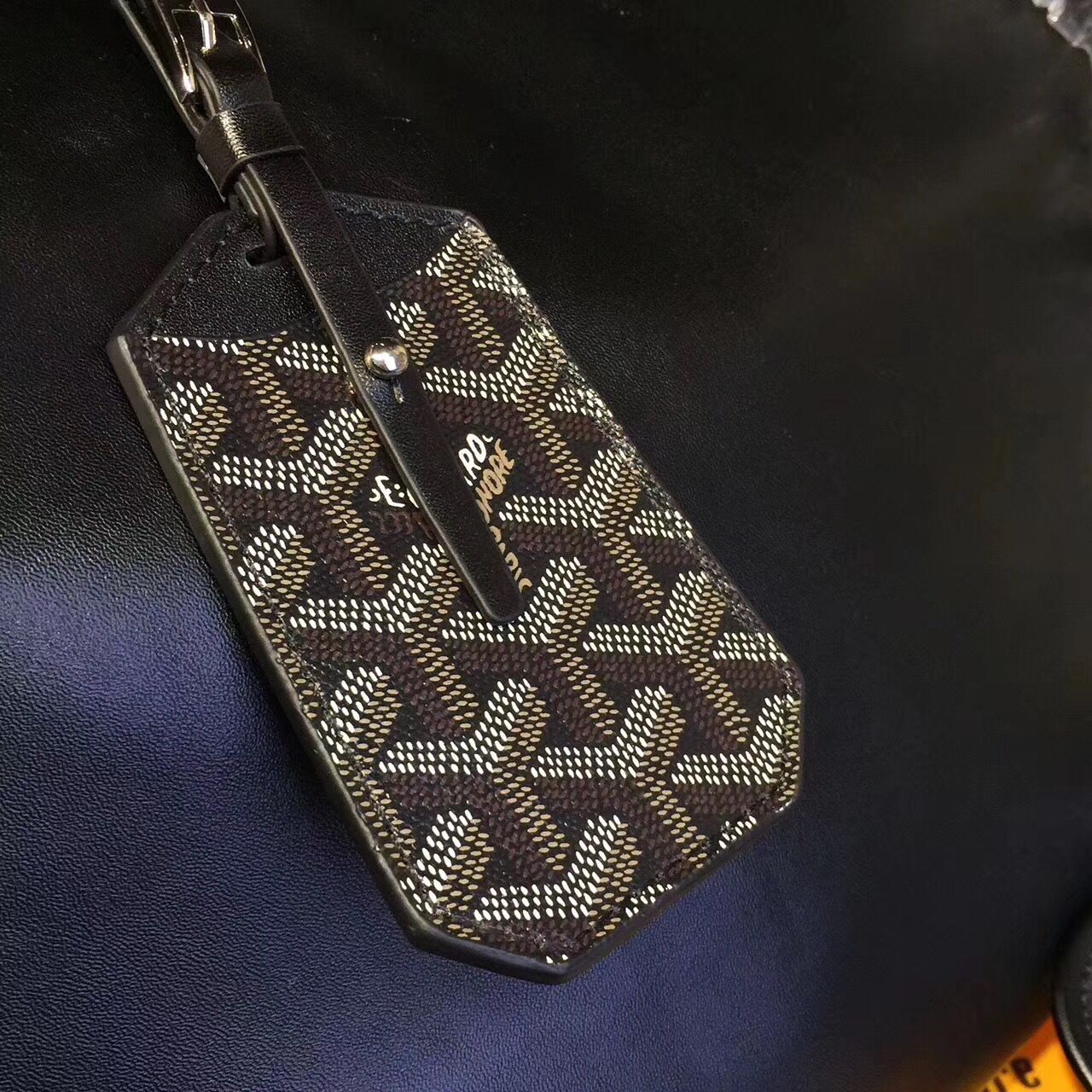 Goyard Y Doodling Calfskin Leather Tote Bag 7901 Black Goyard Y Doodling Calfskin Leather Tote Bag 7901 Black