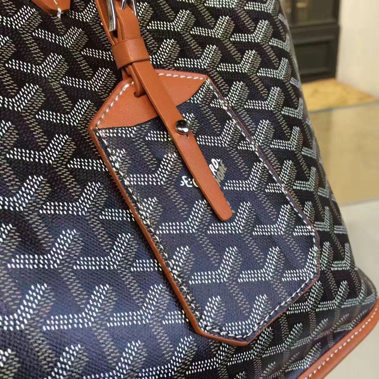Goyard Y Doodling Calfskin Leather Tote Bag 7901 Brown Goyard Y Doodling Calfskin Leather Tote Bag 7901 Brown