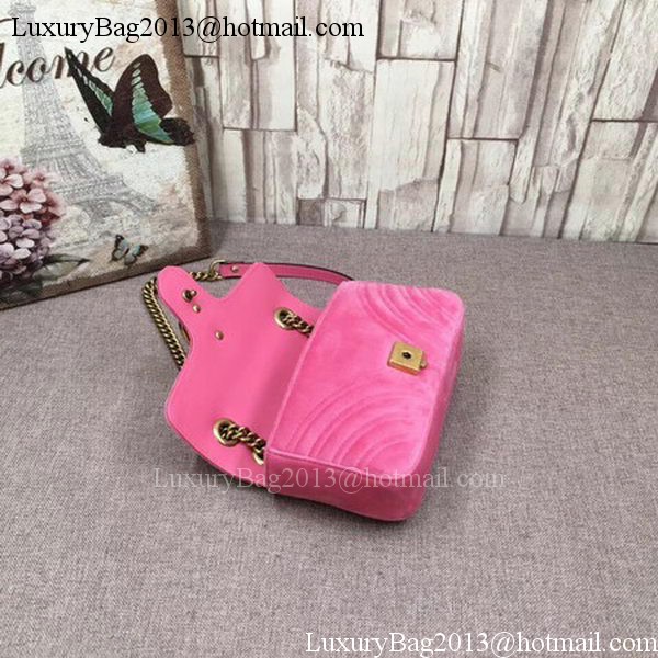 Gucci GG Marmont Embroidered Velvet mini Bag 446744T Pink Gucci GG Marmont Embroidered Velvet mini Bag 446744T Pink