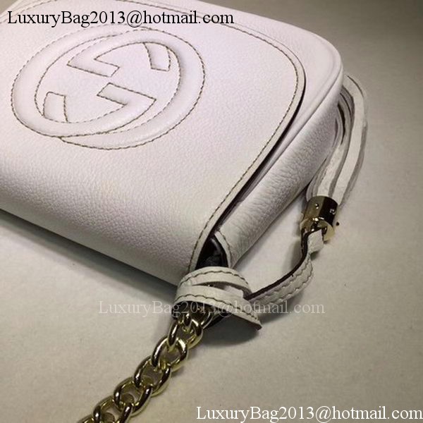 Gucci Soho Chain Shoulder Bag Calfskin Leather 323190 White Gucci Soho Chain Shoulder Bag Calfskin Leather 323190 White