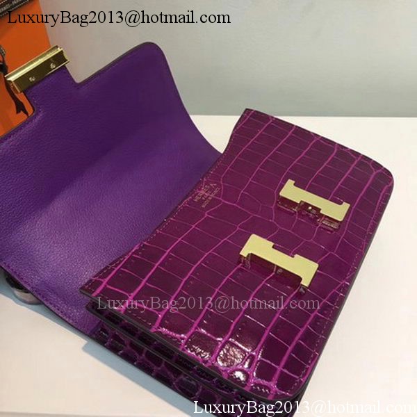Hermes Constance Bag Croco Leather H9978C Purple Hermes Constance Bag Croco Leather H9978C Purple
