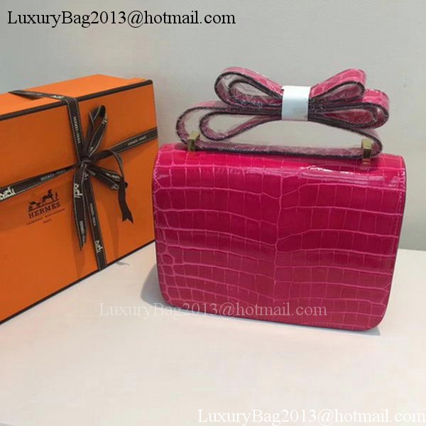 Hermes Constance Bag Croco Leather H9978C Rose Hermes Constance Bag Croco Leather H9978C Rose