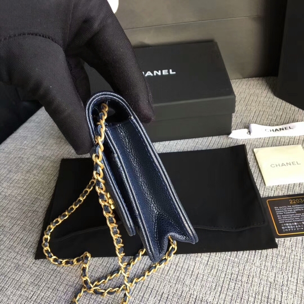 Boy Chanel WOC Flap Bag Original Calfskin Leather CHA6040 Blue Boy Chanel WOC Flap Bag Original Calfskin Leather CHA6040 Blue