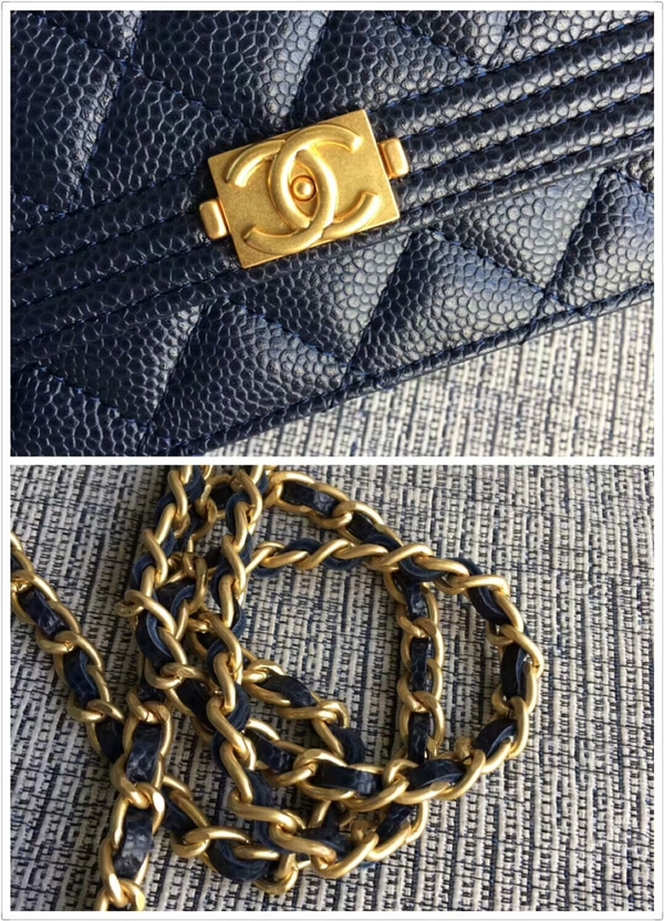 Boy Chanel WOC Flap Bag Original Calfskin Leather CHA6040 Blue Boy Chanel WOC Flap Bag Original Calfskin Leather CHA6040 Blue
