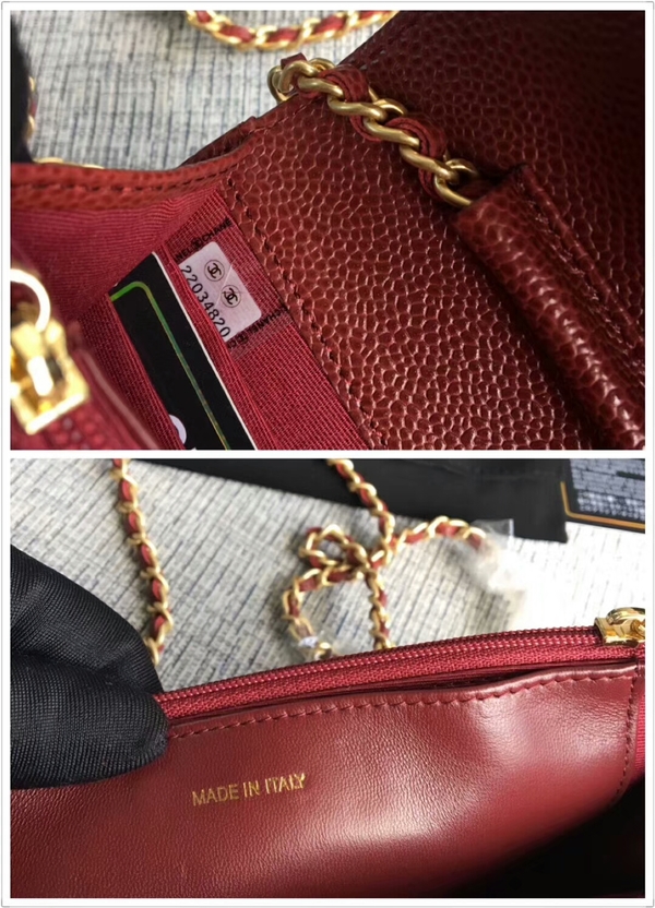 Boy Chanel WOC Flap Bag Original Calfskin Leather CHA6040 Dark Red Boy Chanel WOC Flap Bag Original Calfskin Leather CHA6040 Dark Red