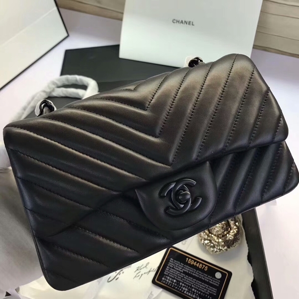 Chanel Classic Flap Bags Original Sheepskin Leather 1116 Black Chanel Classic Flap Bags Original Sheepskin Leather 1116 Black