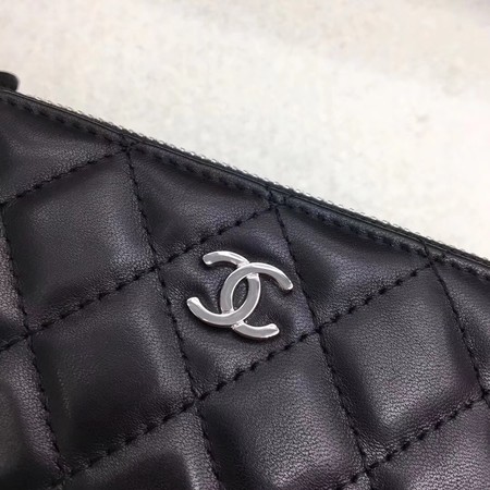 Chanel Shoulder Bag Black Sheepskin Leather CHA6845 Silver Chanel Shoulder Bag Black Sheepskin Leather CHA6845 Silver