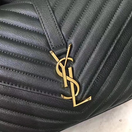 YSL Classic Monogramme Green Leather Flap Bag Y392737 Gold YSL Classic Monogramme Green Leather Flap Bag Y392737 Gold