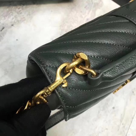 YSL Classic Monogramme Green Leather Flap Bag Y392737 Gold YSL Classic Monogramme Green Leather Flap Bag Y392737 Gold