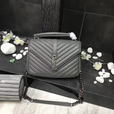 YSL Classic Monogramme Grey Leather Flap Bag Y392737 Silver YSL Classic Monogramme Grey Leather Flap Bag Y392737 Silver