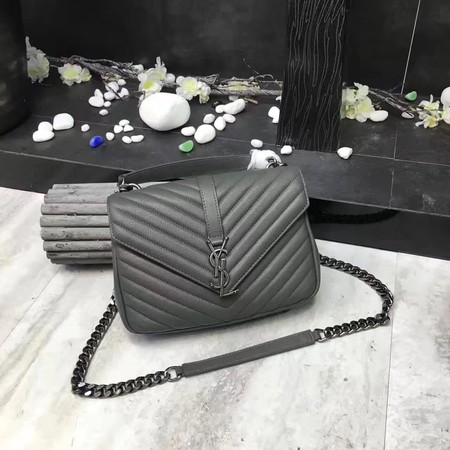 YSL Classic Monogramme Grey Leather Flap Bag Y392737 Silver YSL Classic Monogramme Grey Leather Flap Bag Y392737 Silver