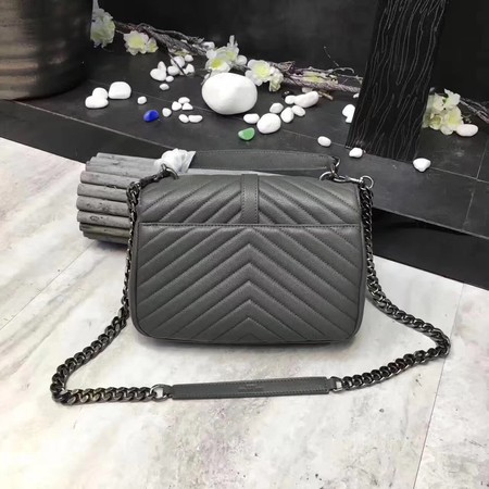 YSL Classic Monogramme Grey Leather Flap Bag Y392737 Silver YSL Classic Monogramme Grey Leather Flap Bag Y392737 Silver