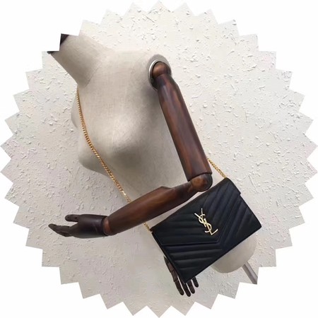 YSL WOC Classic Monogramme Flap Bag Cannage Pattern Y1003 Black YSL WOC Classic Monogramme Flap Bag Cannage Pattern Y1003 Black