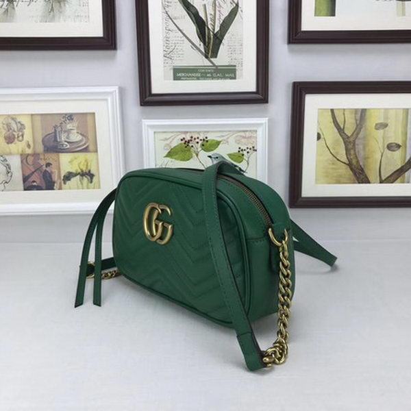 Gucci GG Marmont Matelasse Leather Shoulder Bag 447632 Green Gucci GG Marmont Matelasse Leather Shoulder Bag 447632 Green