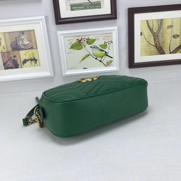 Gucci GG Marmont Matelasse Leather Shoulder Bag 447632 Green Gucci GG Marmont Matelasse Leather Shoulder Bag 447632 Green