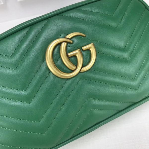 Gucci GG Marmont Matelasse Leather Shoulder Bag 447632 Green Gucci GG Marmont Matelasse Leather Shoulder Bag 447632 Green