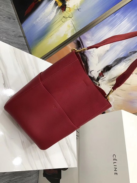 CELINE Sangle Seau Bag in Calfskin Leather C3369 Red CELINE Sangle Seau Bag in Calfskin Leather C3369 Red