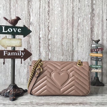 Gucci GG Marmont Matelasse Leather Shoulder Bag 443497 Apricot Gucci GG Marmont Matelasse Leather Shoulder Bag 443497 Apricot