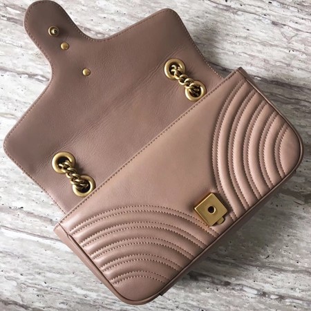 Gucci GG Marmont Matelasse Leather Shoulder Bag 443497 Apricot Gucci GG Marmont Matelasse Leather Shoulder Bag 443497 Apricot