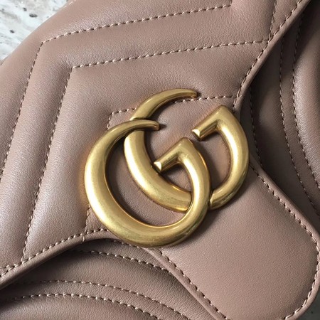 Gucci GG Marmont Matelasse Leather Shoulder Bag 443497 Apricot Gucci GG Marmont Matelasse Leather Shoulder Bag 443497 Apricot