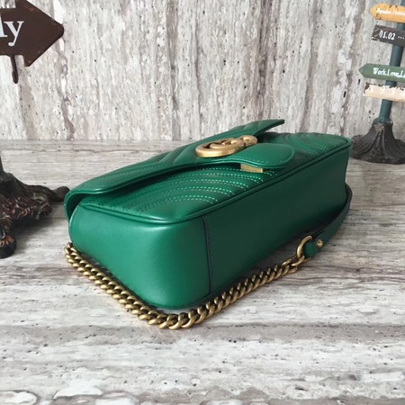 Gucci GG Marmont Matelasse Leather Shoulder Bag 443497 Green Gucci GG Marmont Matelasse Leather Shoulder Bag 443497 Green
