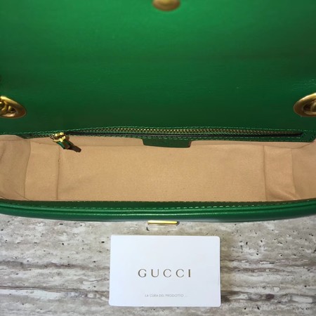 Gucci GG Marmont Matelasse Leather Shoulder Bag 443497 Green Gucci GG Marmont Matelasse Leather Shoulder Bag 443497 Green