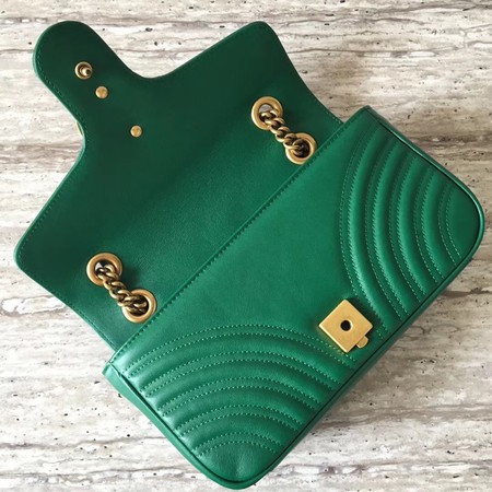 Gucci GG Marmont Matelasse Leather Shoulder Bag 443497 Green Gucci GG Marmont Matelasse Leather Shoulder Bag 443497 Green