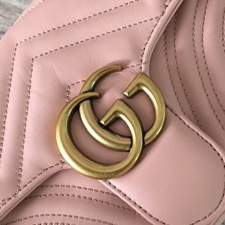Gucci GG Marmont Matelasse Leather Shoulder Bag 443497 Pink Gucci GG Marmont Matelasse Leather Shoulder Bag 443497 Pink