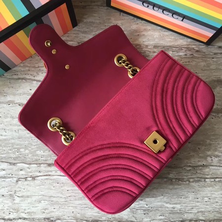 Gucci GG Marmont Chevron Velvet Shoulder Bag 443497 Rose Gucci GG Marmont Chevron Velvet Shoulder Bag 443497 Rose
