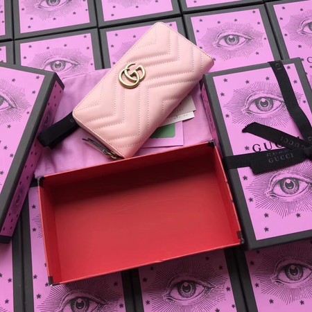 Gucci GG Marmont Zip Around Wallet 443123 Pink Gucci GG Marmont Zip Around Wallet 443123 Pink
