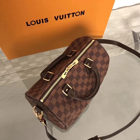 Louis Vuitton Damier Ebene Speedy 25 With Shoulder Strap N41181 Louis Vuitton Damier Ebene Speedy 25 With Shoulder Strap N41181