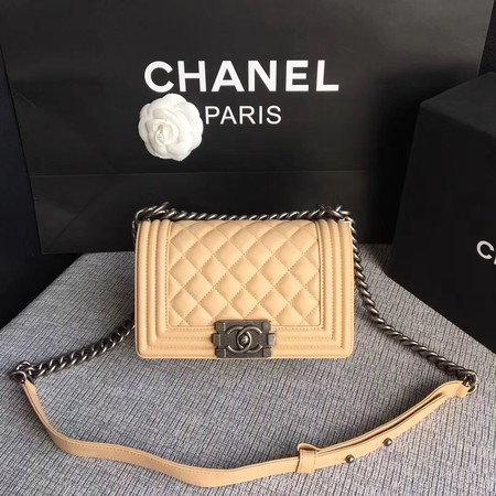 Boy Chanel Flap Shoulder Bag Sheepskin Leather A67085 Apricot Boy Chanel Flap Shoulder Bag Sheepskin Leather A67085 Apricot