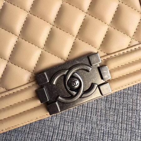 Boy Chanel Flap Shoulder Bag Sheepskin Leather A67085 Apricot Boy Chanel Flap Shoulder Bag Sheepskin Leather A67085 Apricot
