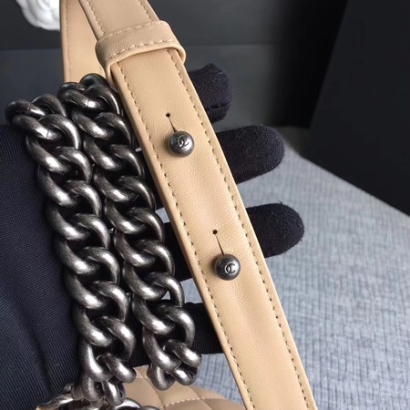 Boy Chanel Flap Shoulder Bag Sheepskin Leather A67085 Apricot Boy Chanel Flap Shoulder Bag Sheepskin Leather A67085 Apricot