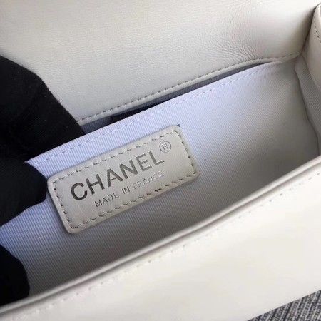 Boy Chanel Flap Shoulder Bag Sheepskin Leather A67085 White Boy Chanel Flap Shoulder Bag Sheepskin Leather A67085 White