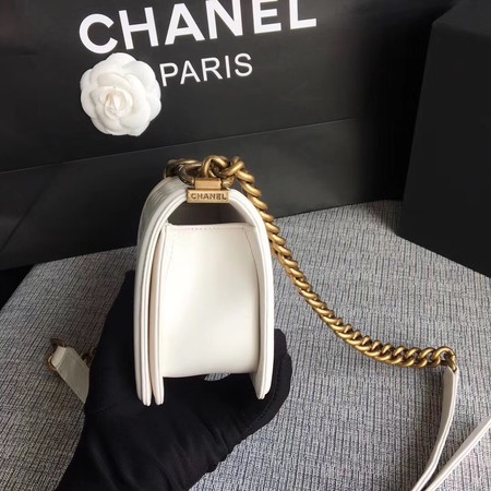 Boy Chanel Flap Shoulder Bag Sheepskin Leather A67085 White Boy Chanel Flap Shoulder Bag Sheepskin Leather A67085 White