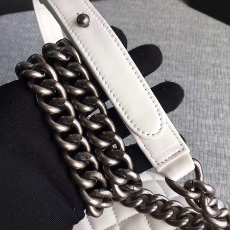 Boy Chanel Flap Shoulder Bag Sheepskin Leather A67085 White Boy Chanel Flap Shoulder Bag Sheepskin Leather A67085 White