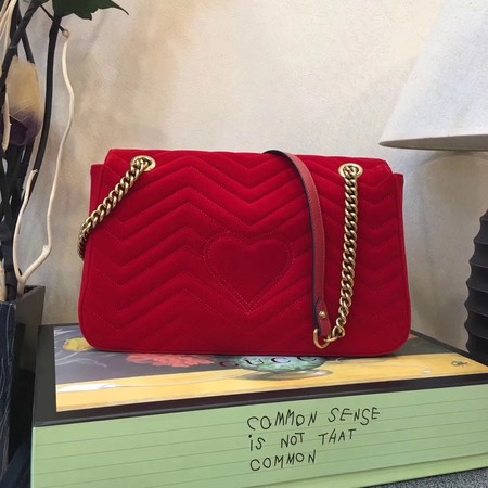 Gucci GG Marmont Medium Velvet Shoulder Bag 443496 Red Gucci GG Marmont Medium Velvet Shoulder Bag 443496 Red