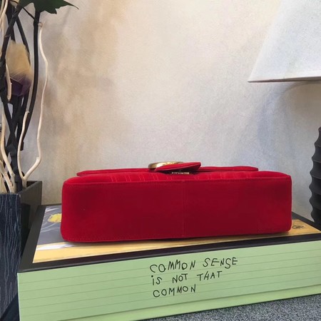 Gucci GG Marmont Medium Velvet Shoulder Bag 443496 Red Gucci GG Marmont Medium Velvet Shoulder Bag 443496 Red