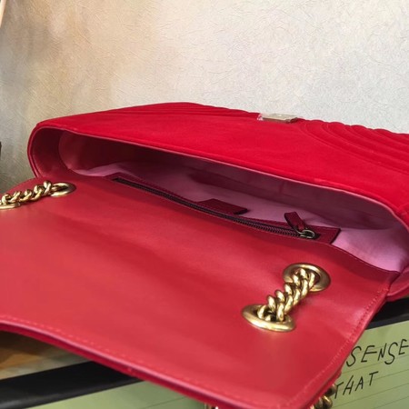 Gucci GG Marmont Medium Velvet Shoulder Bag 443496 Red Gucci GG Marmont Medium Velvet Shoulder Bag 443496 Red