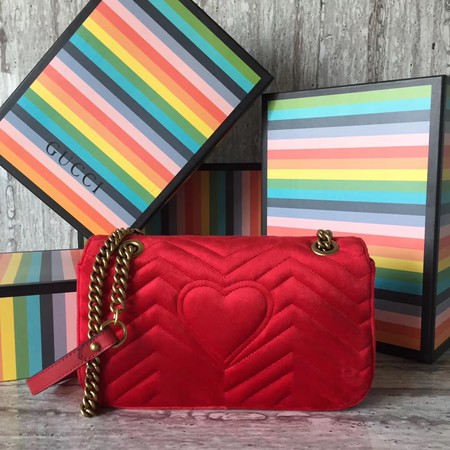 Gucci GG Marmont Small Chevron Shoulder Bag 443497 Red Gucci GG Marmont Small Chevron Shoulder Bag 443497 Red