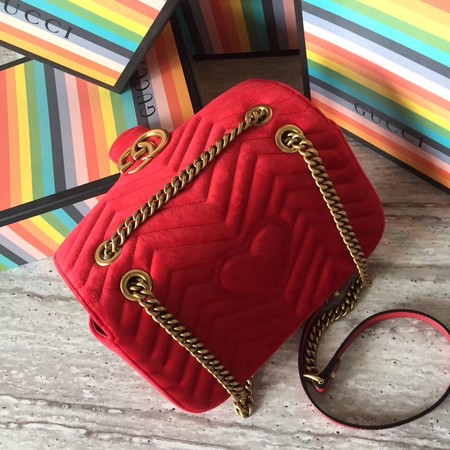 Gucci GG Marmont Small Chevron Shoulder Bag 443497 Red Gucci GG Marmont Small Chevron Shoulder Bag 443497 Red