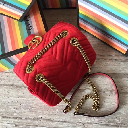 Gucci GG Marmont Mini Bag 446744 Red Gucci GG Marmont Mini Bag 446744 Red