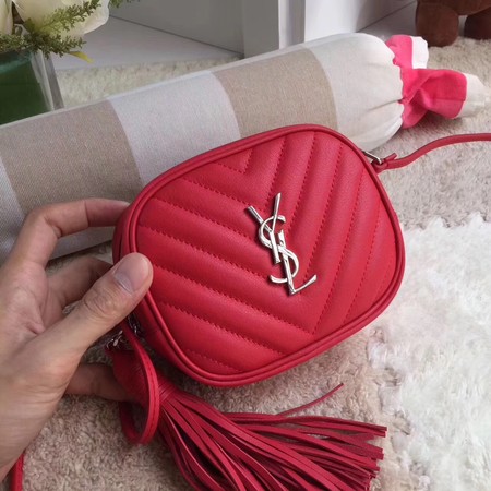 Yves Saint Laurent Monogram Leather Bag Y5804 Red Yves Saint Laurent Monogram Leather Bag Y5804 Red