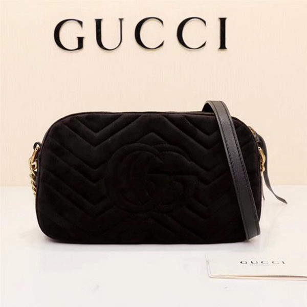 Gucci GG Marmont Matelasse Velvet Shoulder Bag 447632 Black Gucci GG Marmont Matelasse Velvet Shoulder Bag 447632 Black