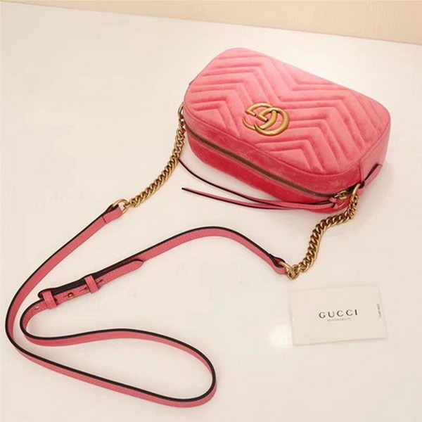 Gucci GG Marmont Matelasse Velvet Shoulder Bag 447632 Pink Gucci GG Marmont Matelasse Velvet Shoulder Bag 447632 Pink